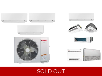 TOSOT 3 Zone 21 SEER2 Mini Split AC H-Heat Pump (-22°F) WIFI, E-Star: 12 EER/10 HSPF (R32)